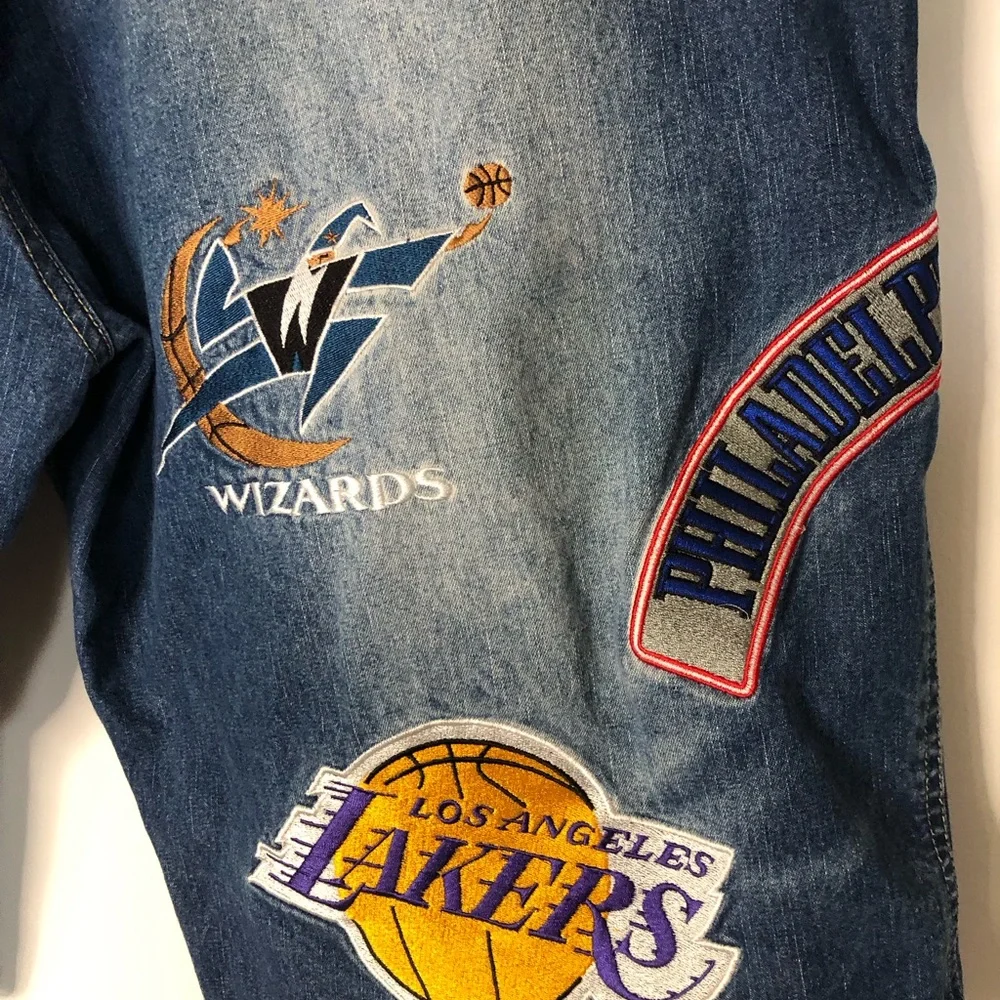 EXTREMELY RARE !!! NBA /UNK Large Patch Logo Jean Shorts